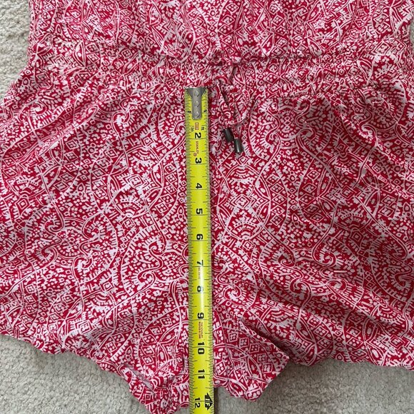 Splendid Romper Women’s Medium Red And White Rayon Drawstring Spaghetti Strap - Picture 15 of 16